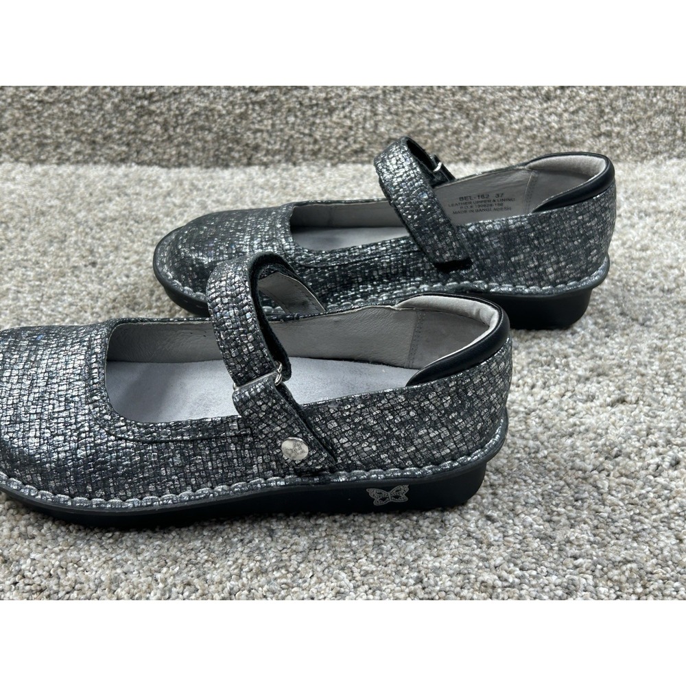 Alegria By PG Lite Women's Size 37 BEL-162 Black Gray Hook & Loop Comfort Shoes - Picture 8 of 11